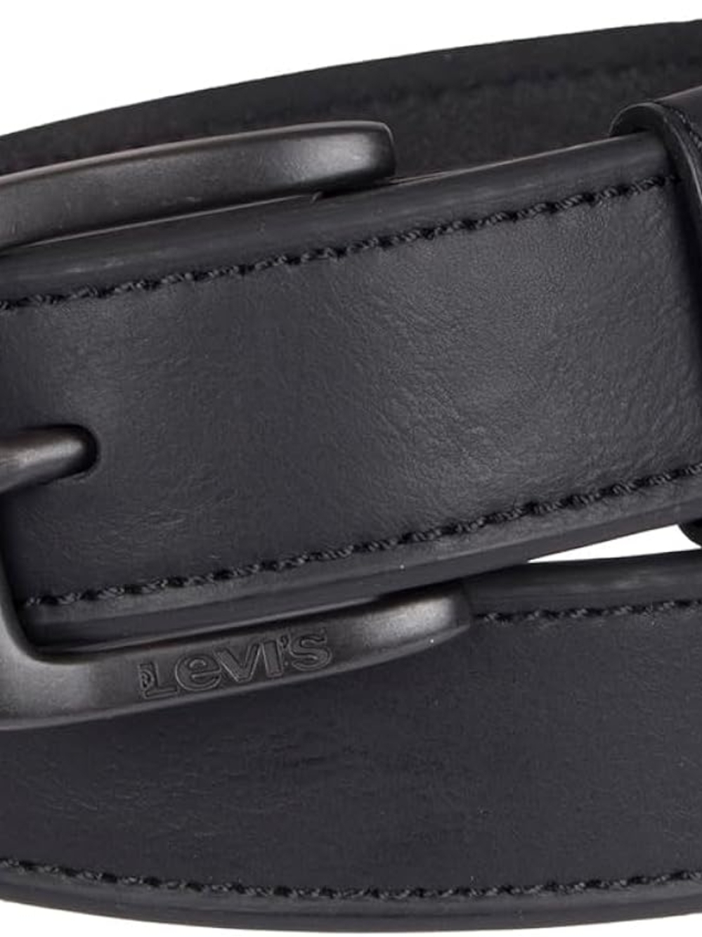 Levi's Black Leather Belt with Branded Buckle